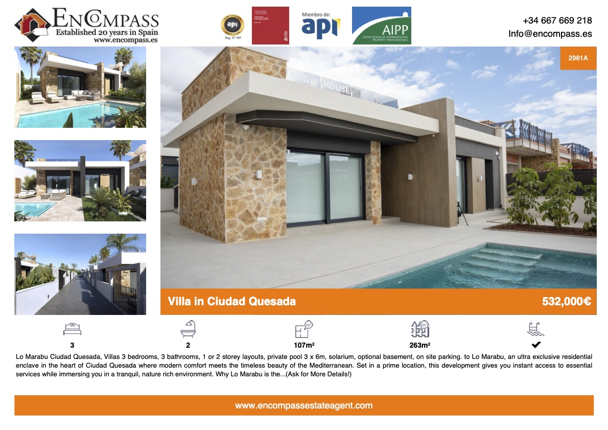 Property for sale in Ciudad Quesada Ref: 2961A