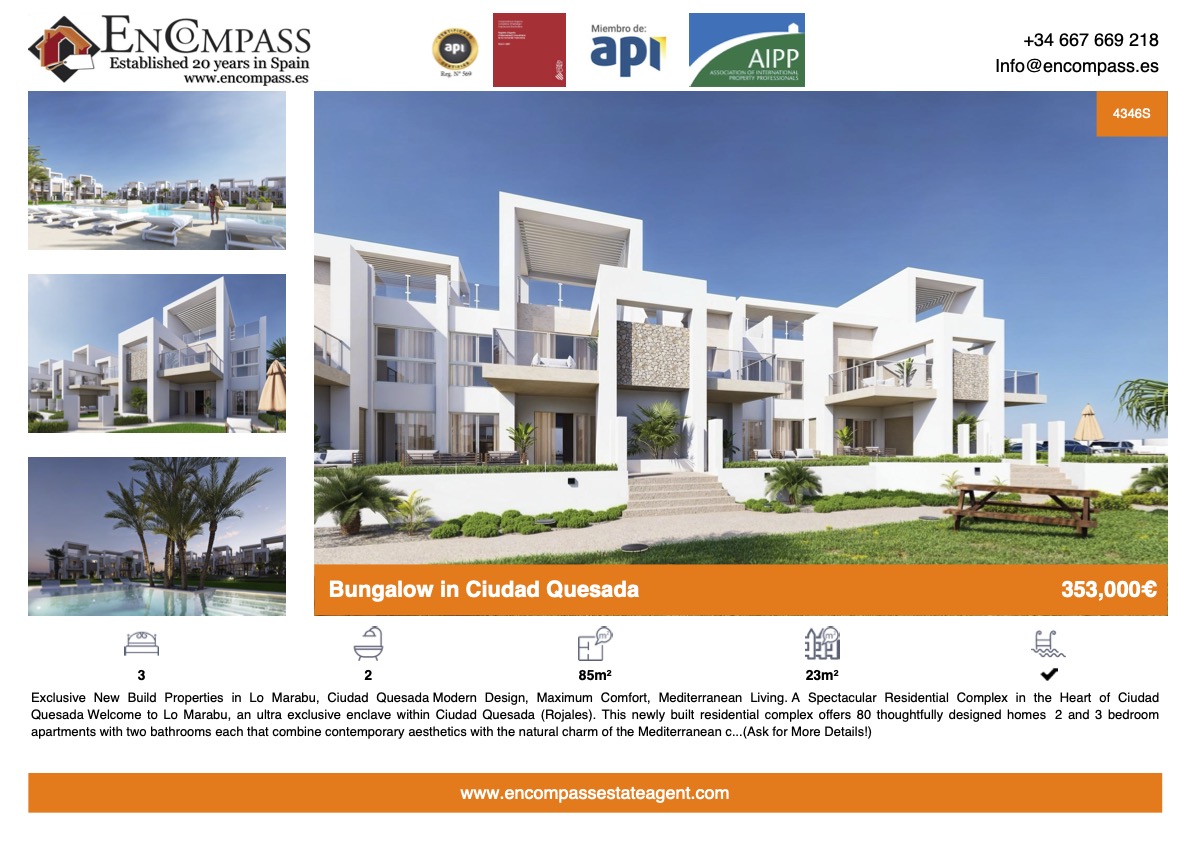 Property for sale in Ciudad Quesada Ref 4346