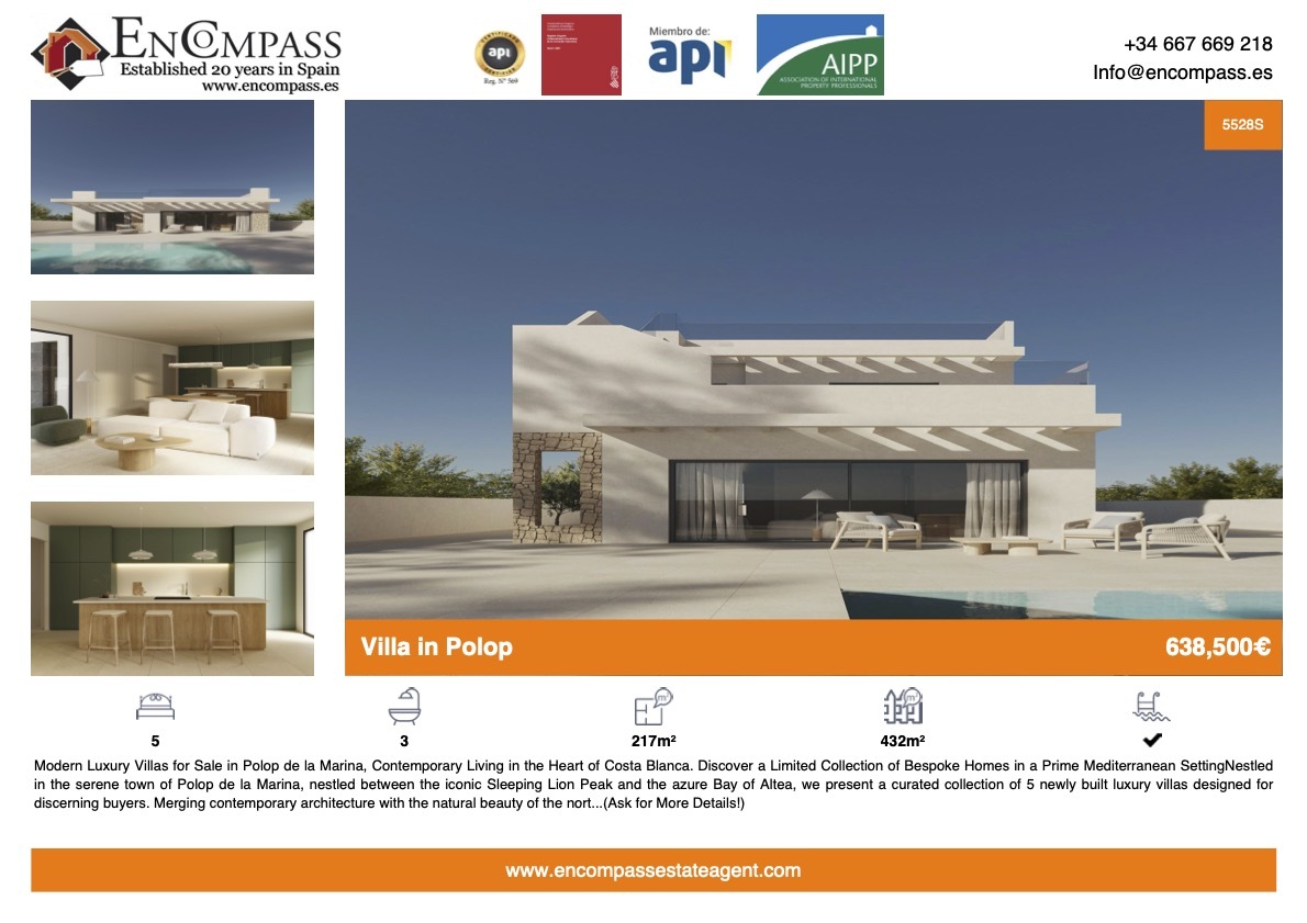 Villas for sale in Polop Alicante