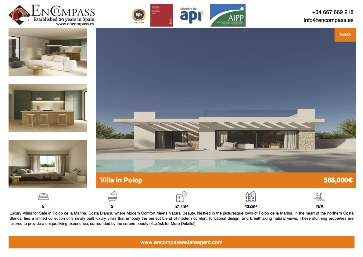 Villas for sale in Polop Alicante