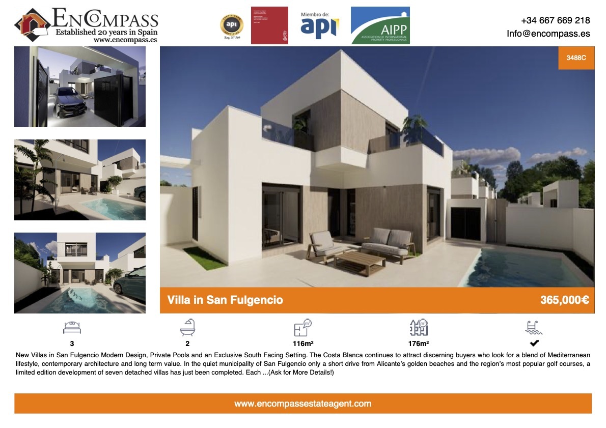 Luxury Villas for sale in San Flugencio, La Marina and Urb La Marina