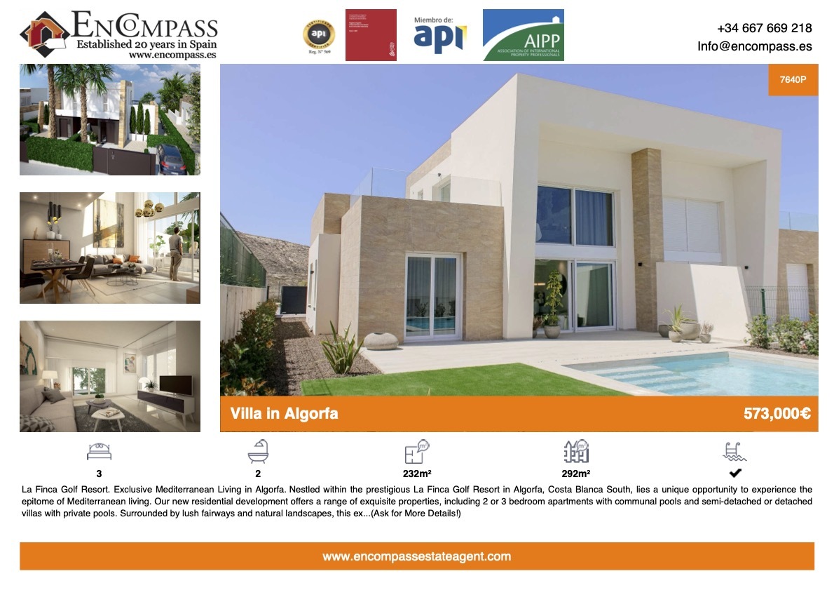 Villa For sale Algorfa La finca Golf 7640P