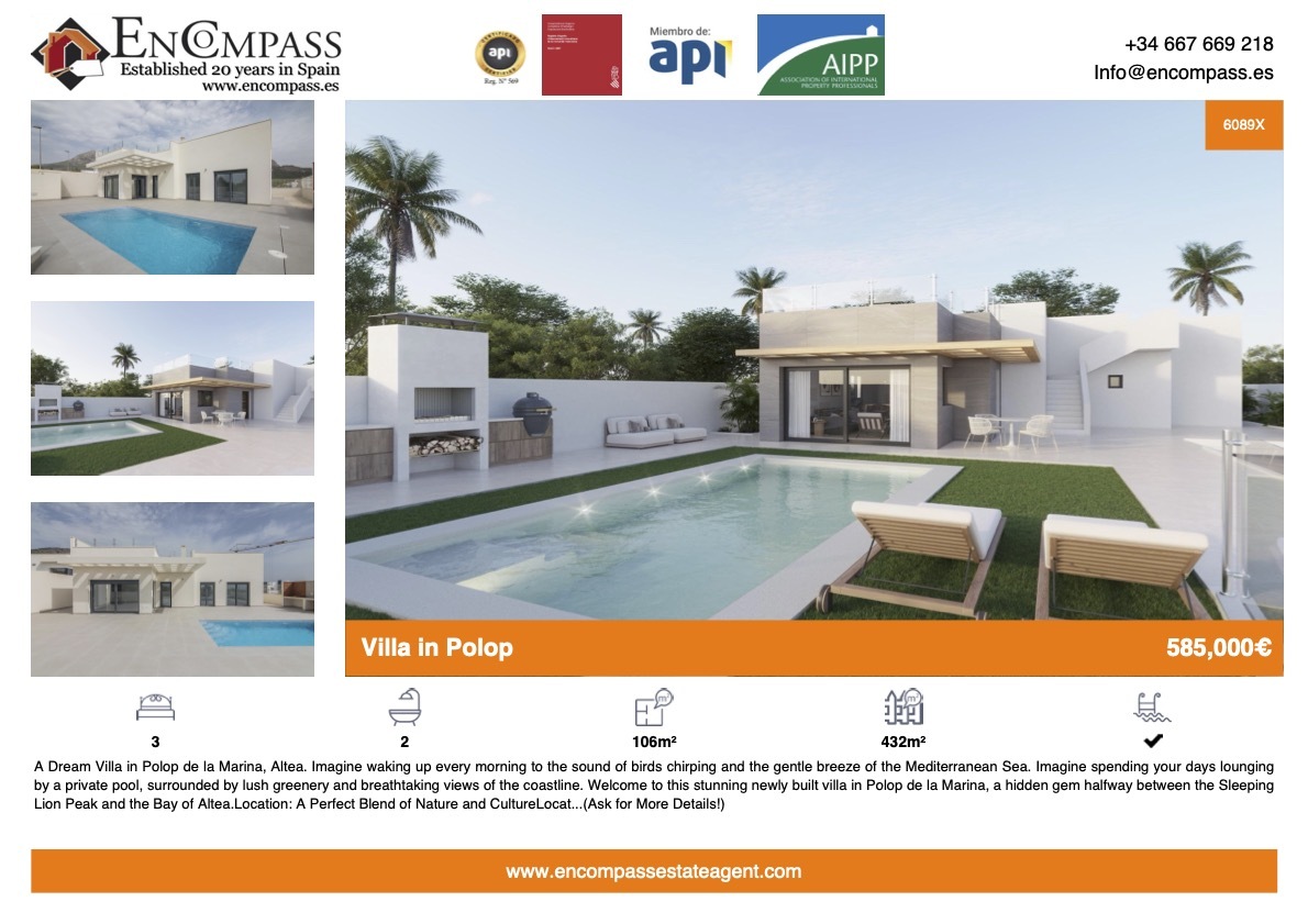 Villa for sale in Polop de la Marina Altea