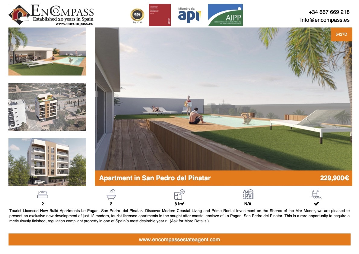 Rental Apartments with Tourist licence San Pedro del Pinatar