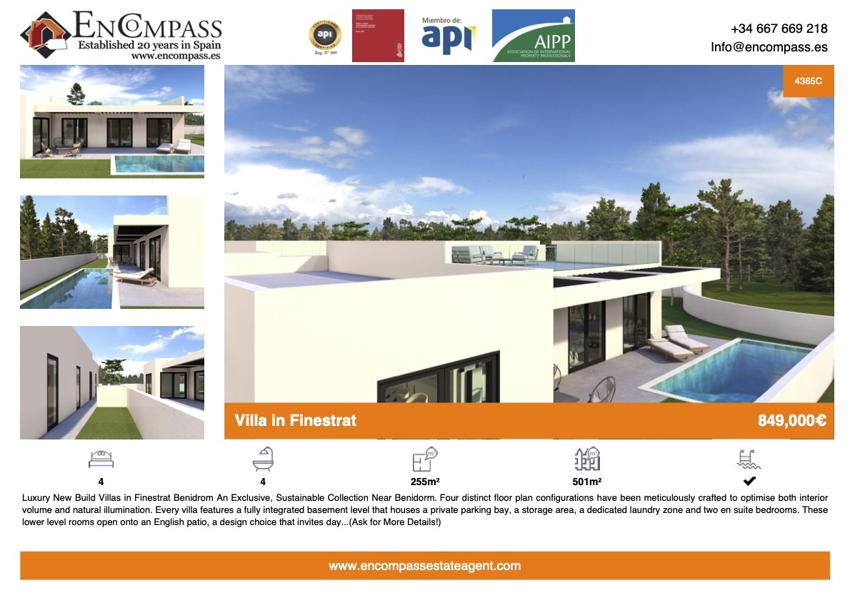Luxury New Build Villa for sale in Finestrat Benidorm