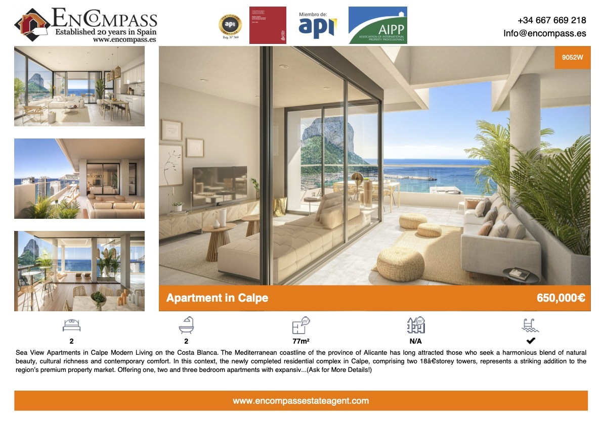 Apartment for sale in Calpe